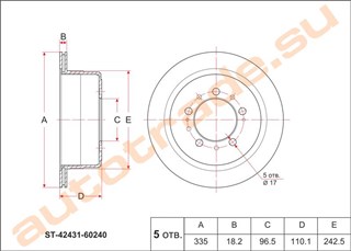 Тормозной диск Toyota Land Cruiser 105 Красноярск